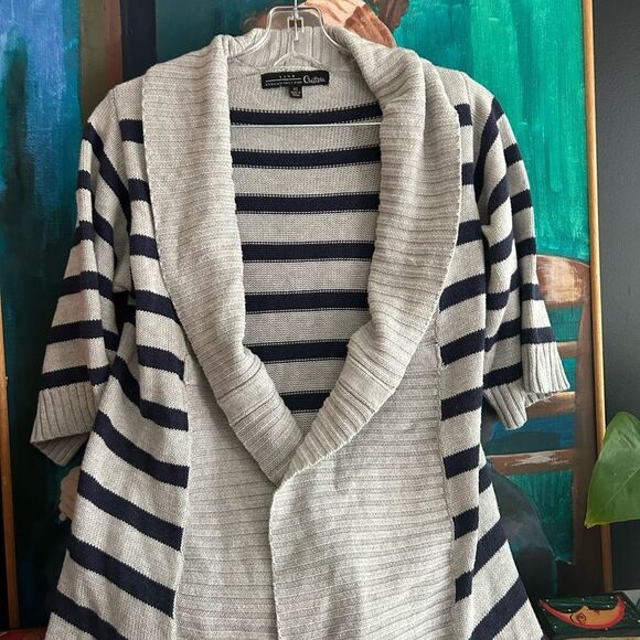 Aritzia Gray and Navy Striped Cardigan - Picture 5 of 16